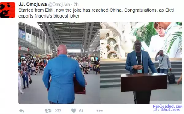 See What Governor Fayose Was Caught Doing In China [Photos]